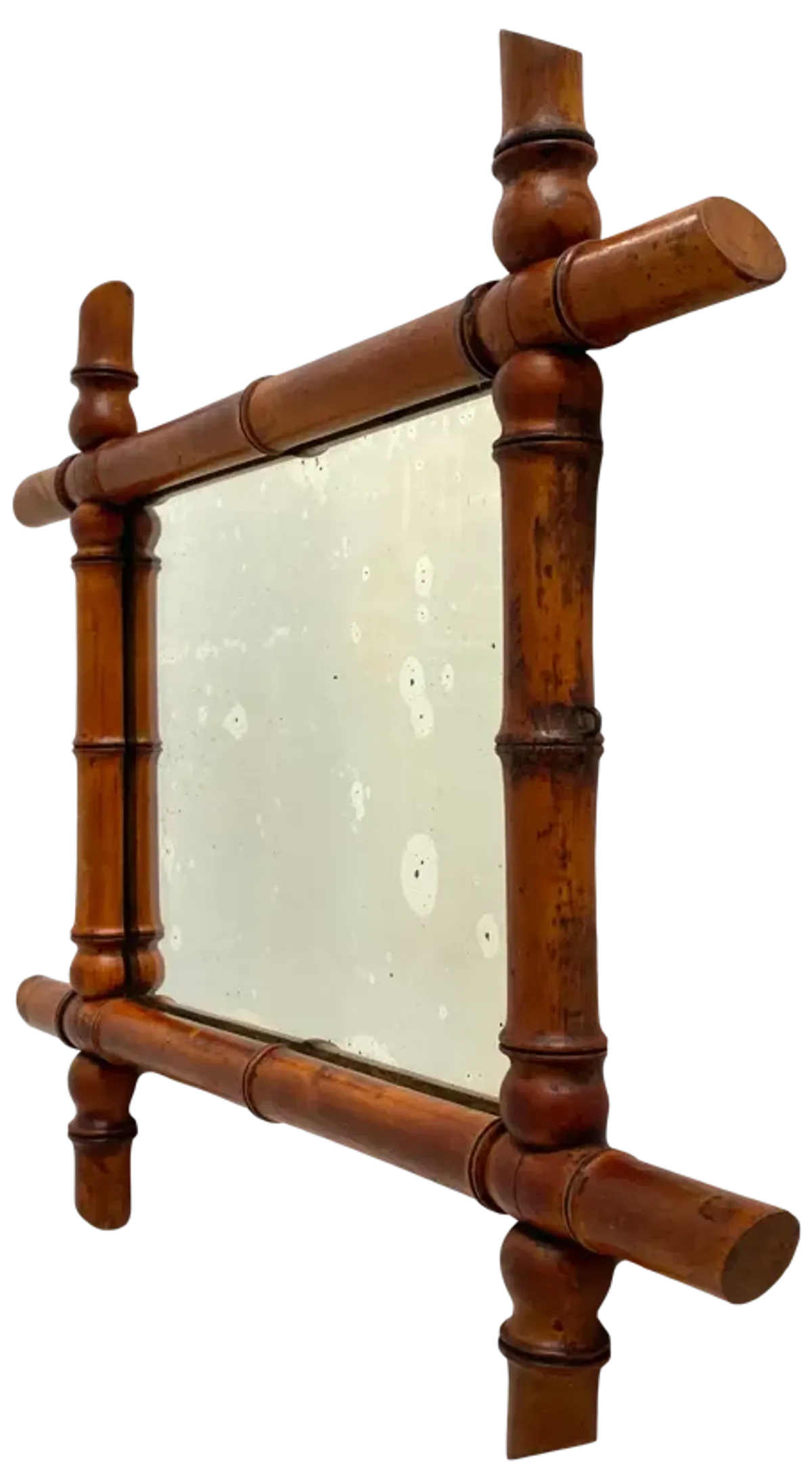 1920s French Faux Bamboo Mirror