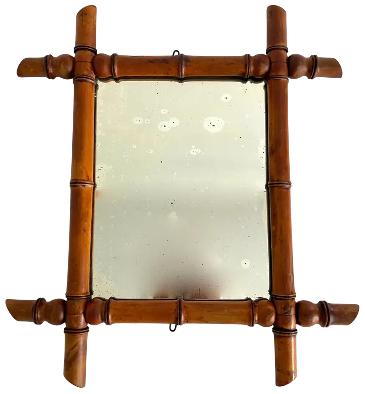 1920s French Faux Bamboo Mirror