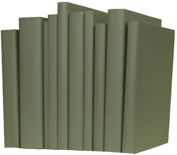 Decorative Oversized Paper Wrapped Book Bundle, Spainish Moss