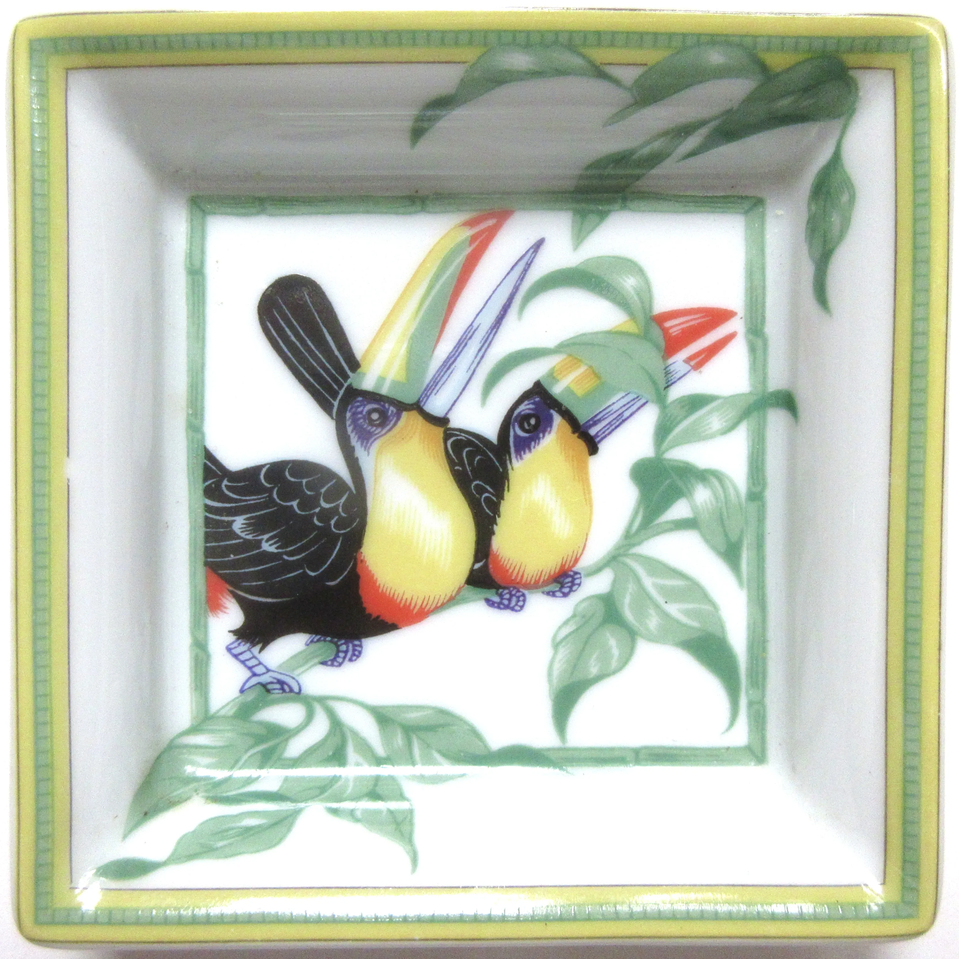 Hermes French Porcelain Toucans Tray - Green