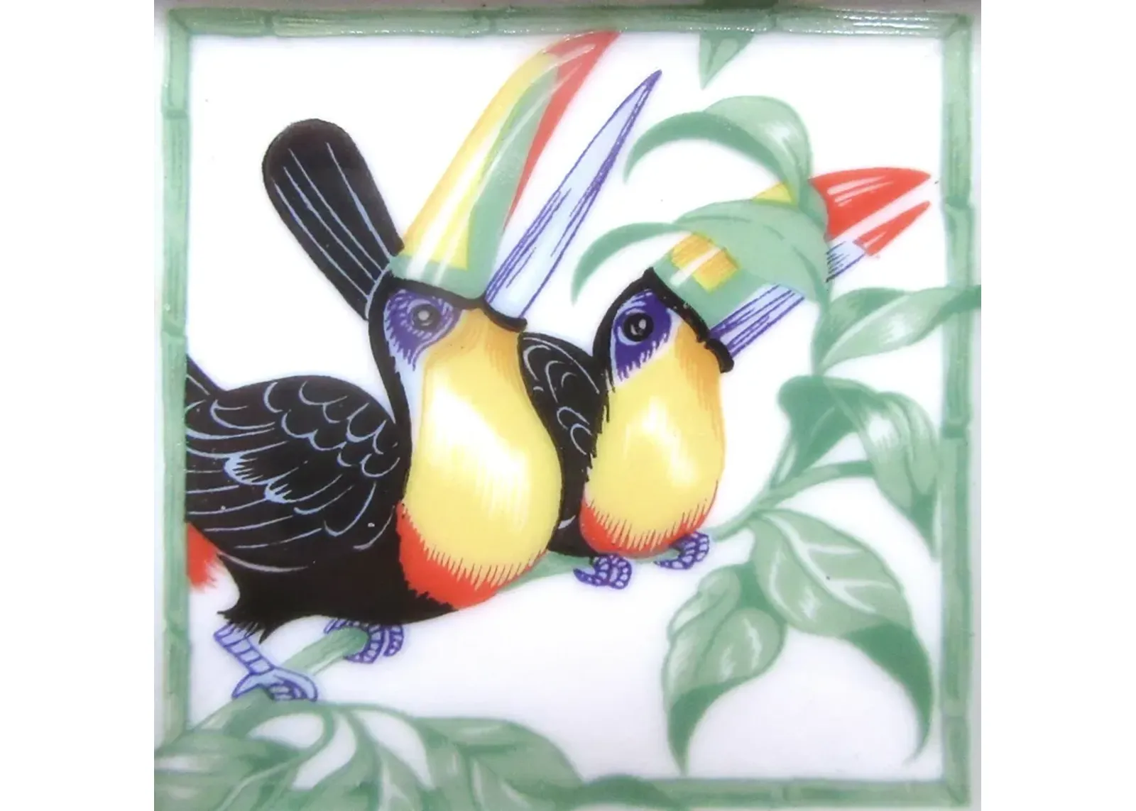 Hermes French Porcelain Toucans Tray - Green