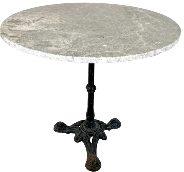 1930s French Marble Top Bistro Table