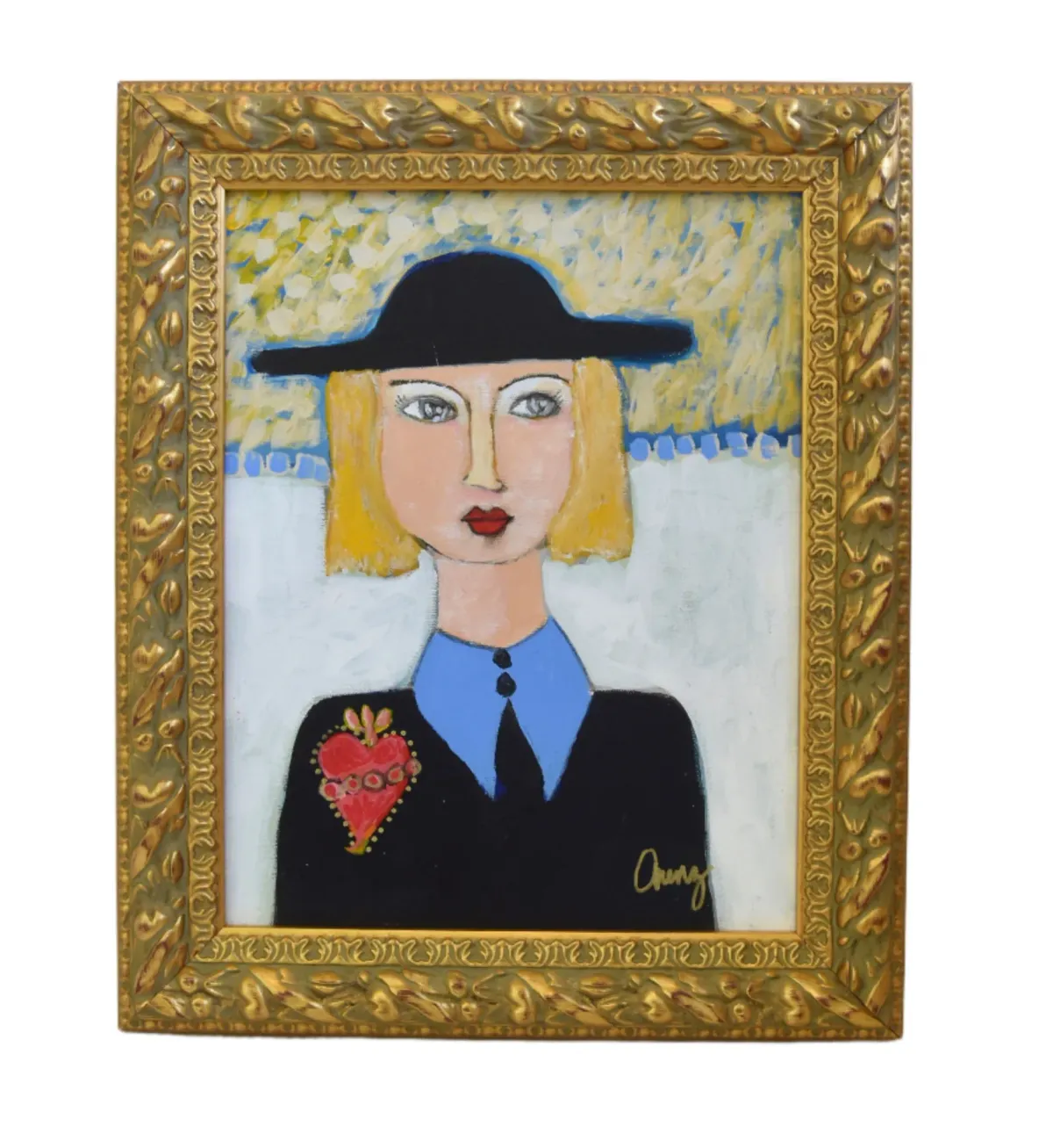 Chic French Mademoiselle Oil Portrait