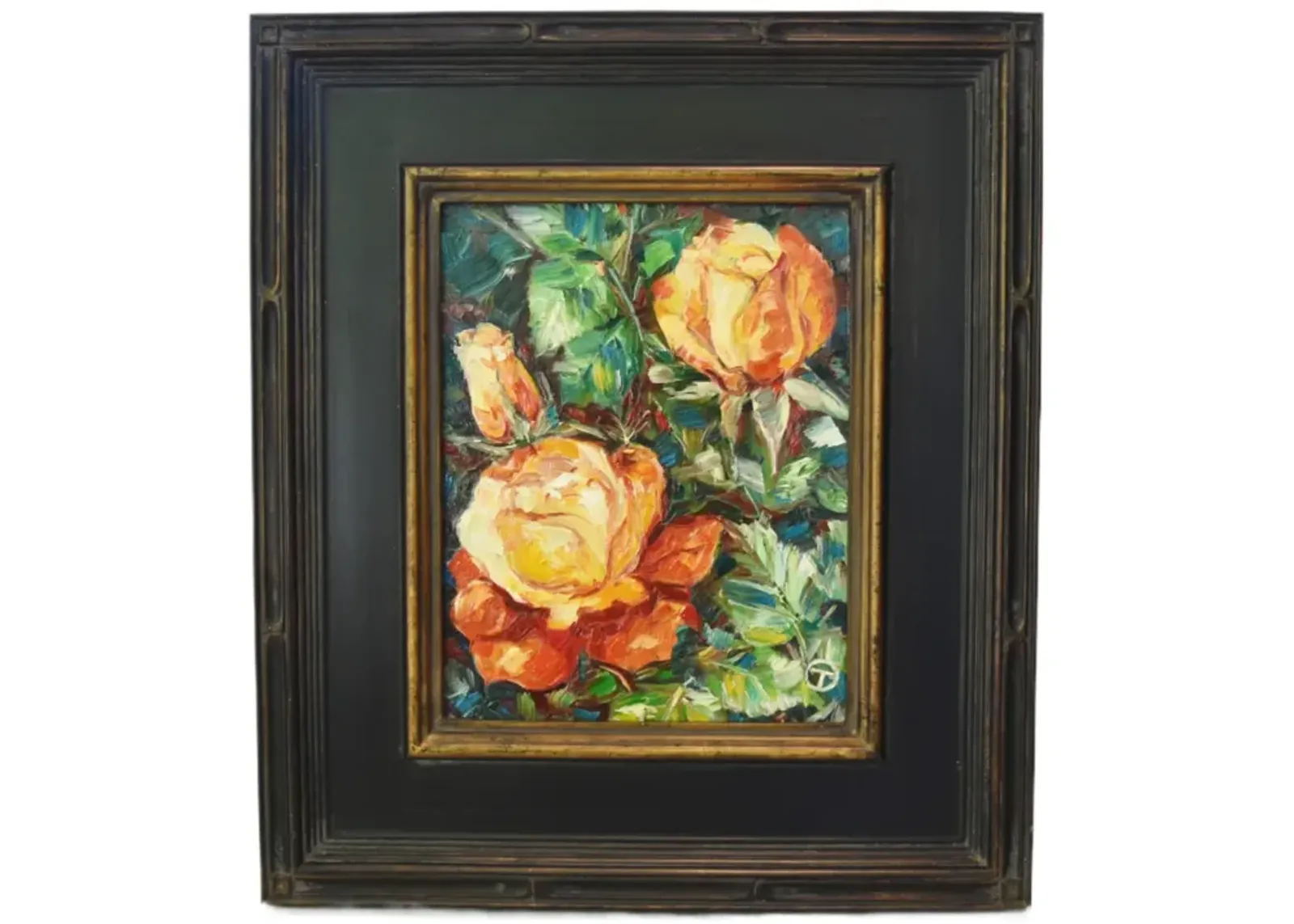 Floral Orange Yellow Roses Oil Painting