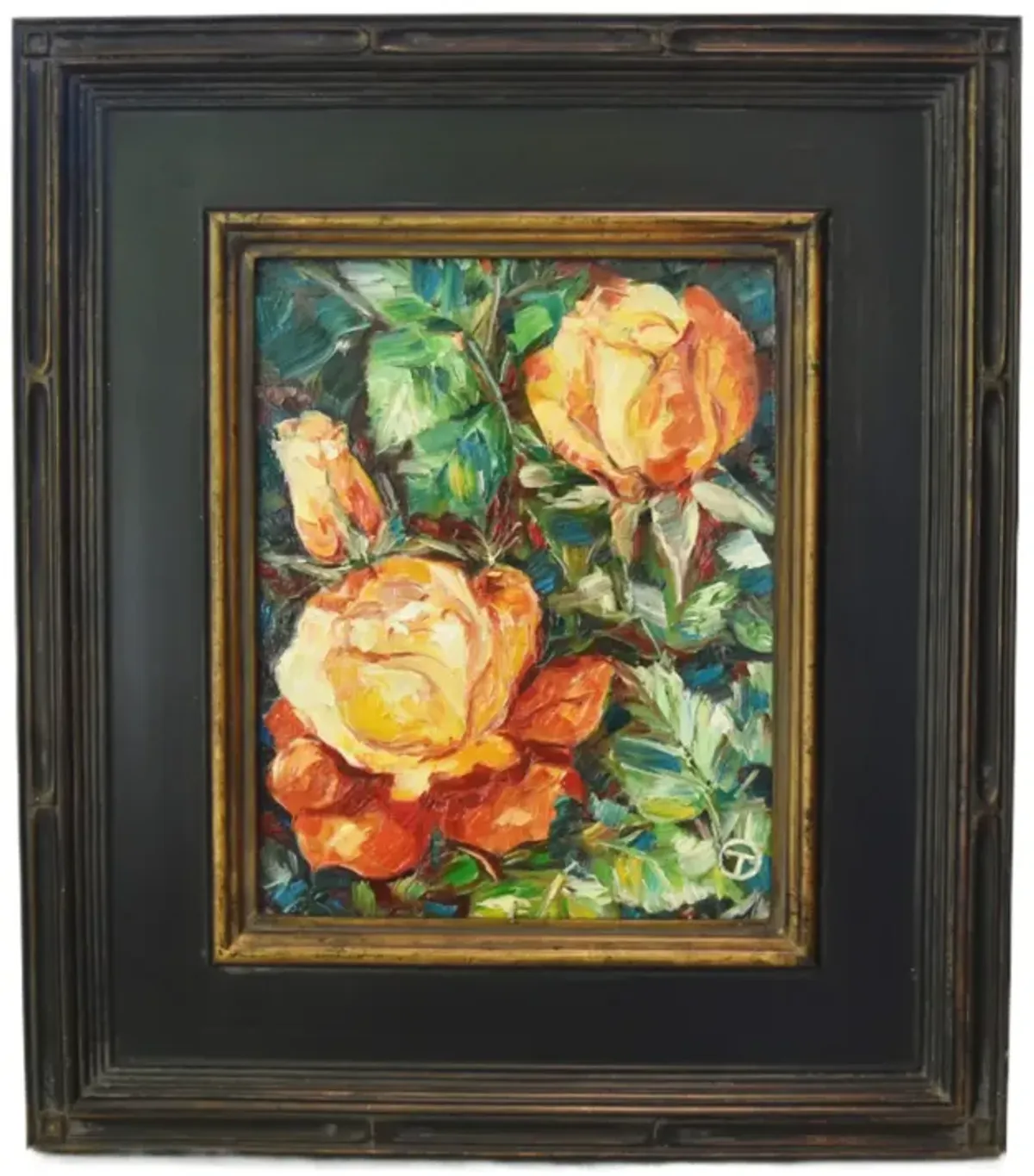 Floral Orange Yellow Roses Oil Painting