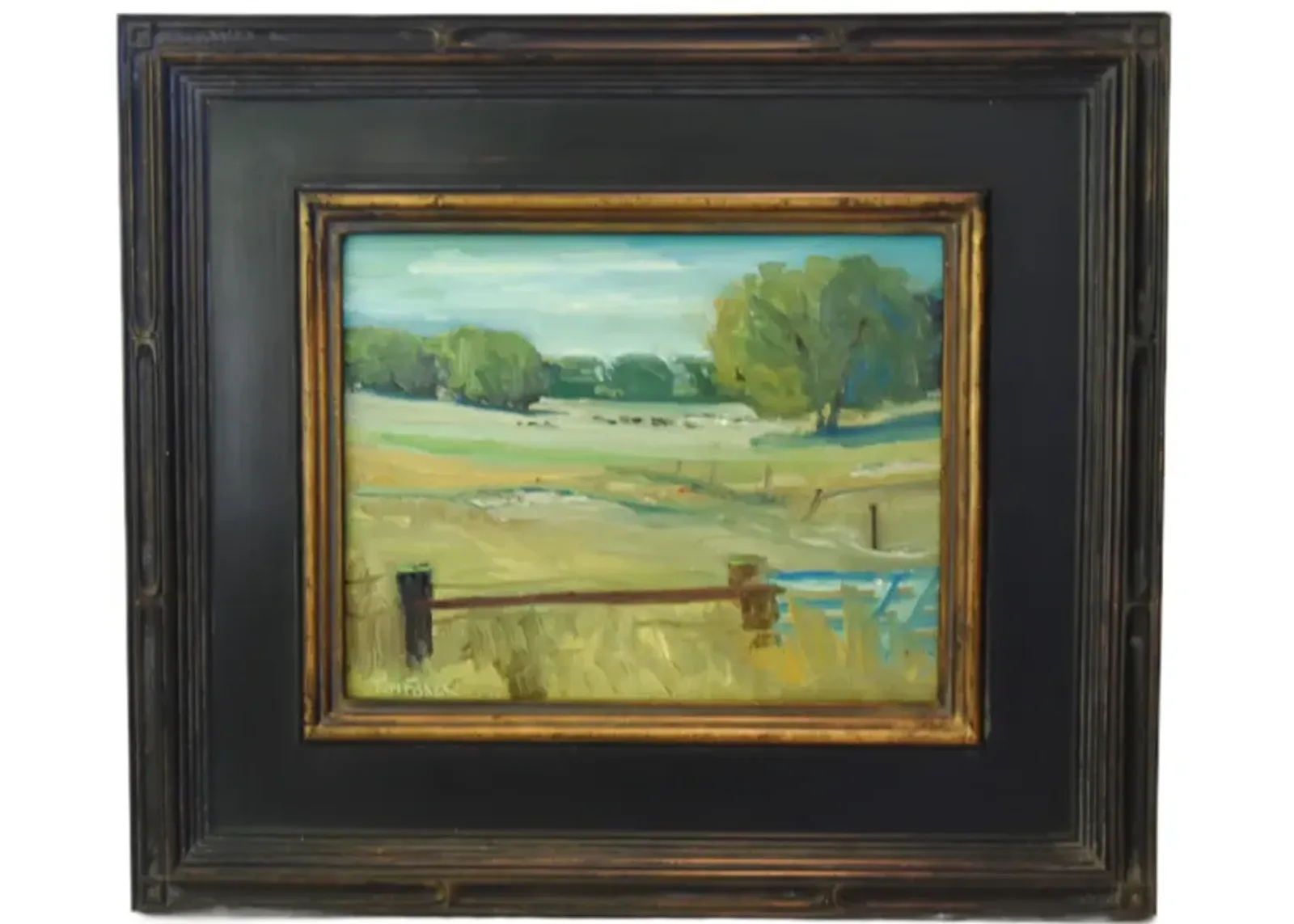 Grazing Cattle Wooded Landscape Painting