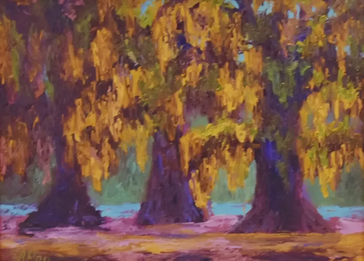 Spanish Moss Trees Landscape Painting