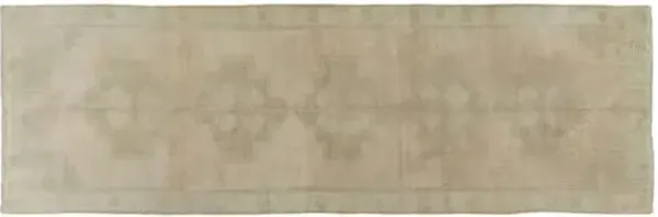 Subdued Turkish Oushak Runner 4'2 X 13'5 - beige