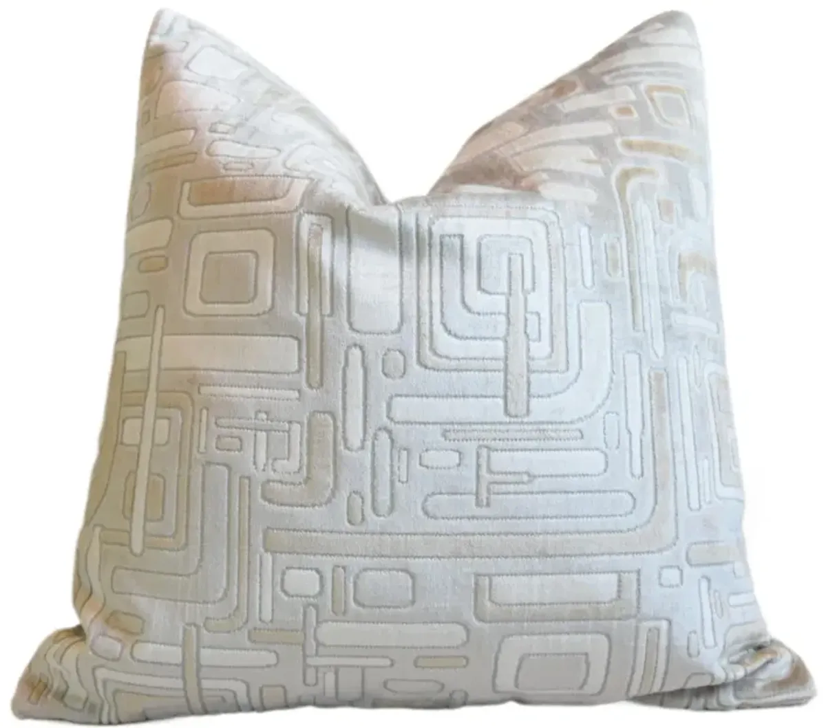 Contemporary Geometric Velvet Pillow