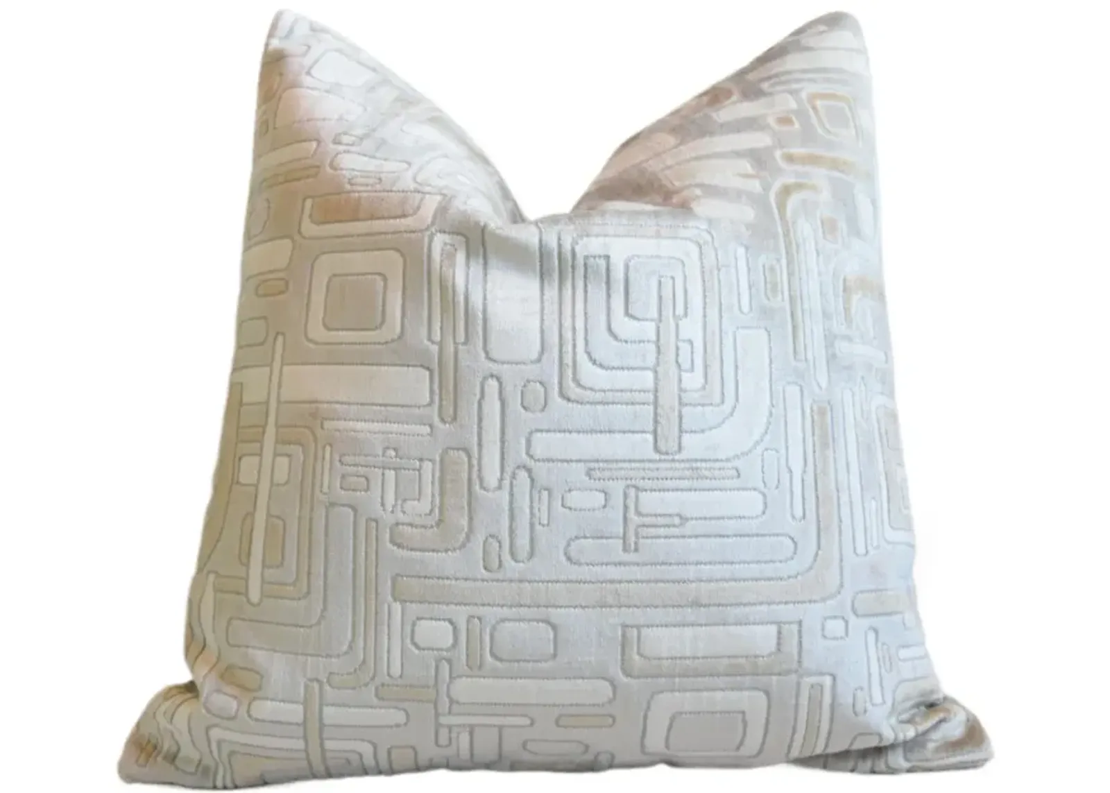 Contemporary Geometric Velvet Pillow