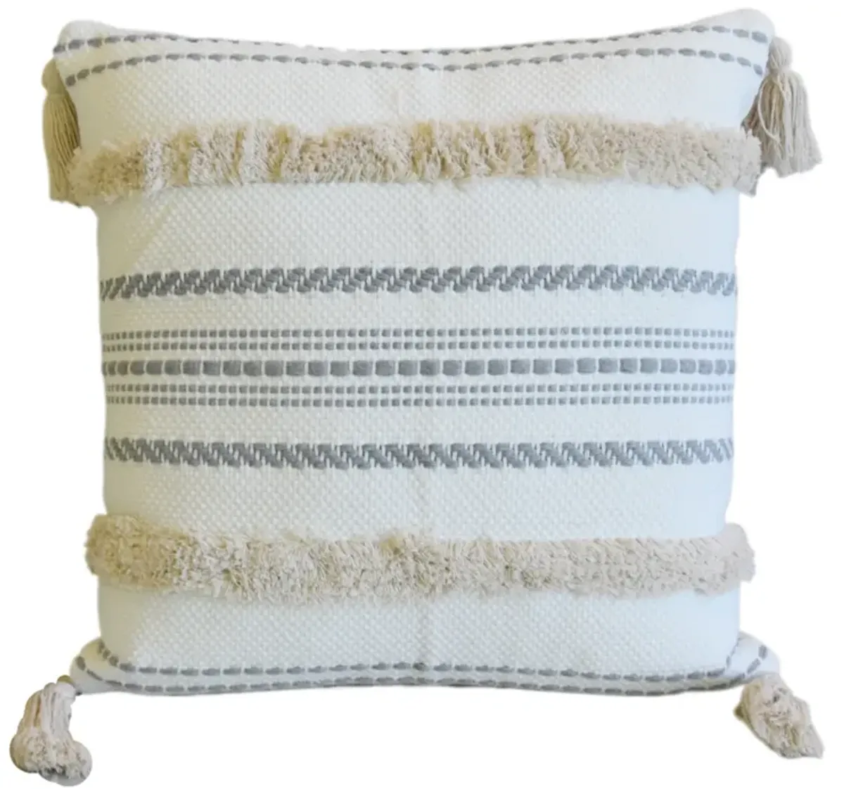 Nautical Beach Pool Tasseled Pillow