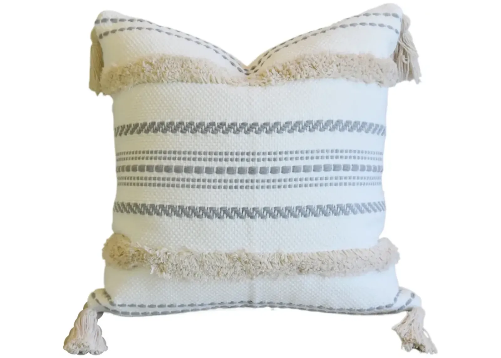 Nautical Beach Pool Tasseled Pillow