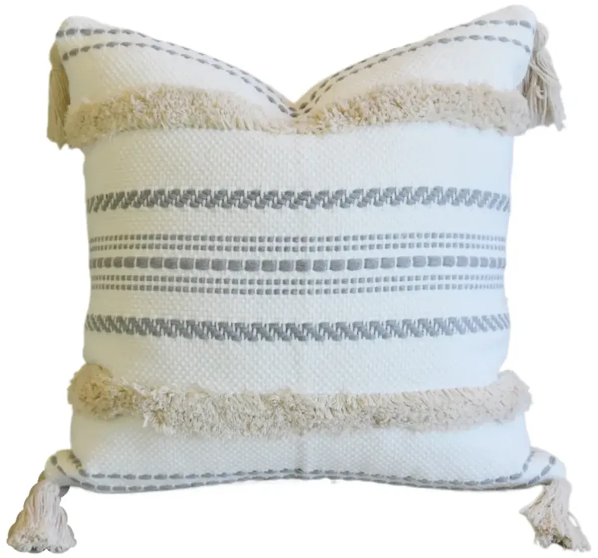 Nautical Beach Pool Tasseled Pillow