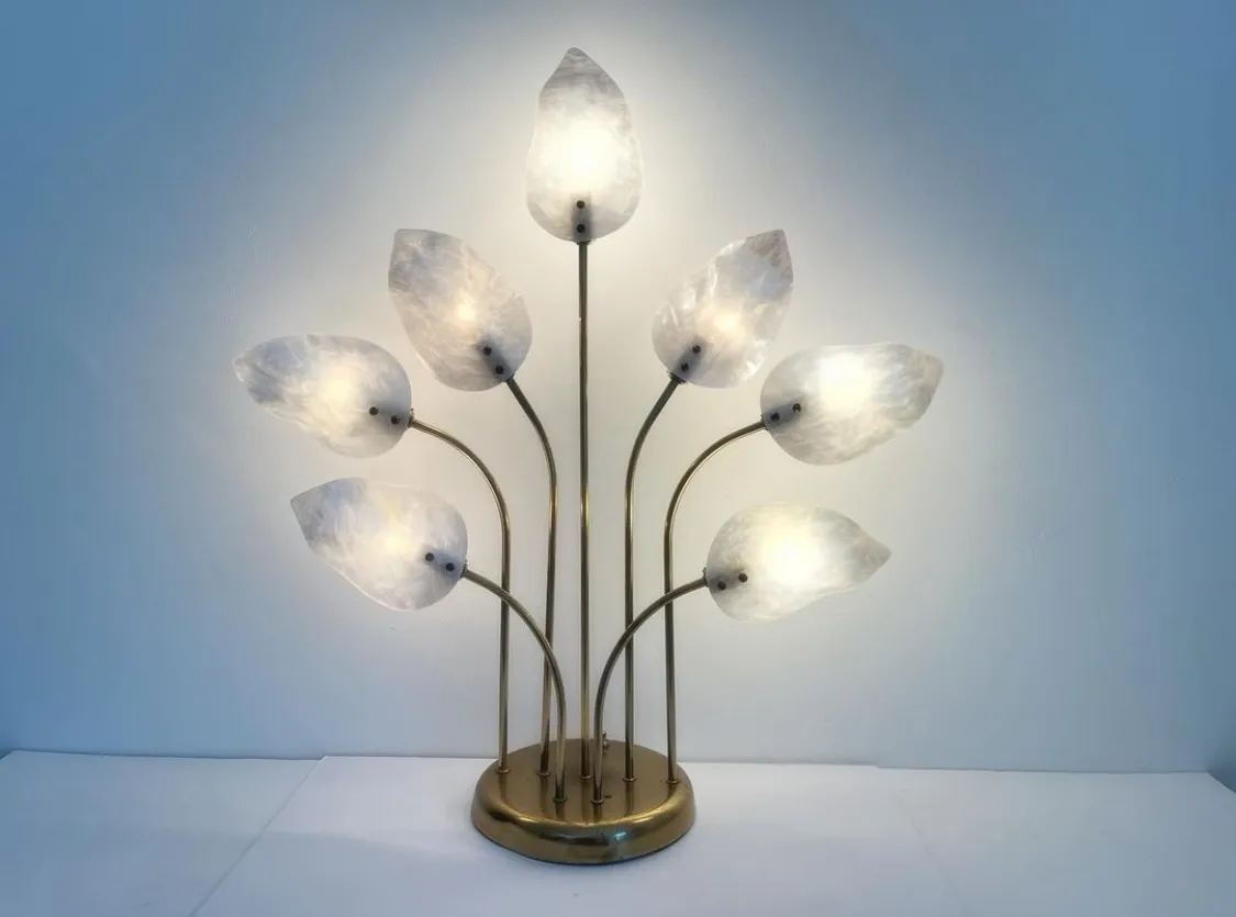 Lucite Leaves Accent Lamp