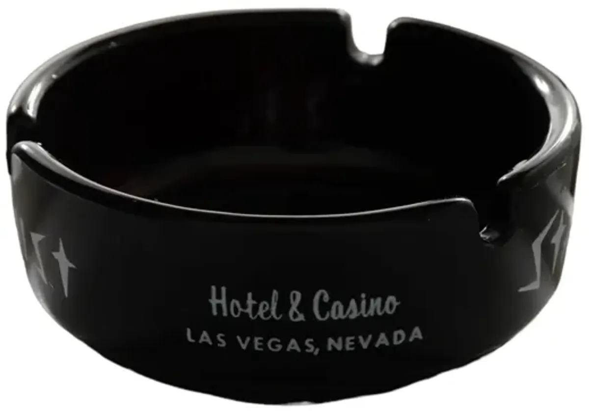 Stardust Las Vegas Black Glass Ashtray