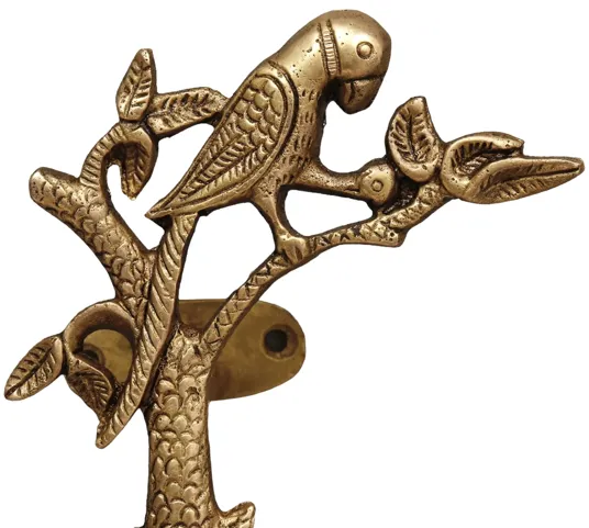 Gold Brass Parakeet Branch Door Handles