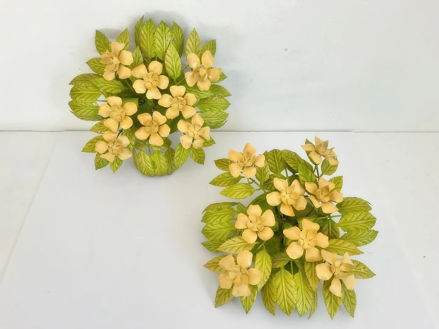 Italian Tole Floral Wall Lights - Set of 2