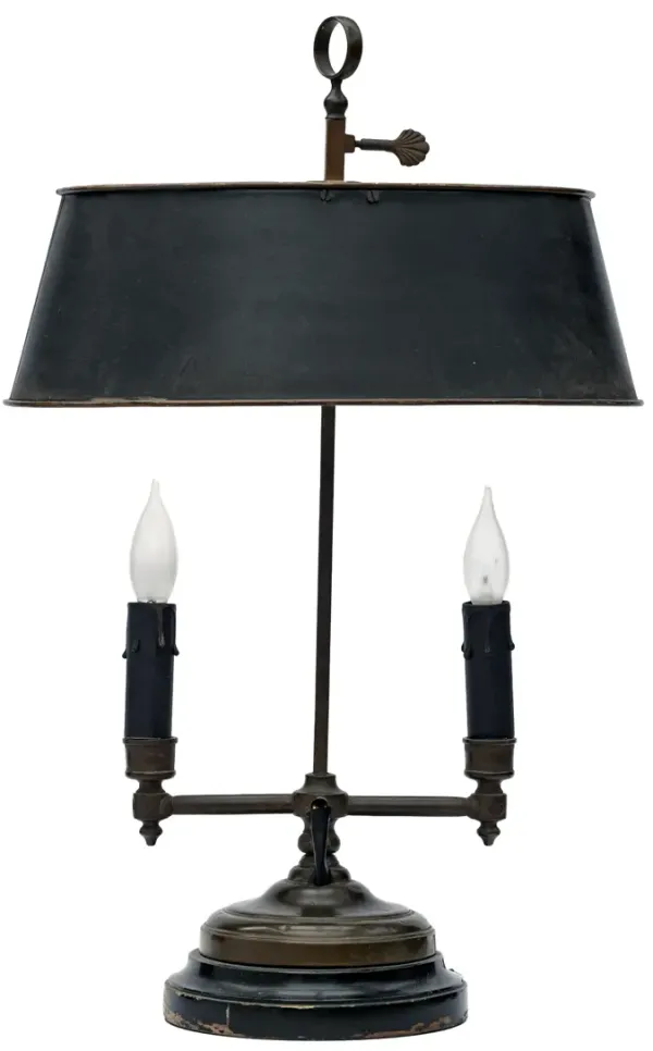 Table Bouillotte Lamp with Metal Shade - Fleur de Lex Antiques