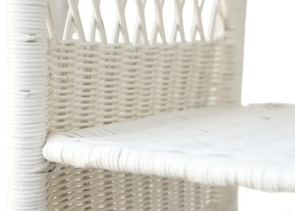 Arched White Wicker Etagere - Interesting Things