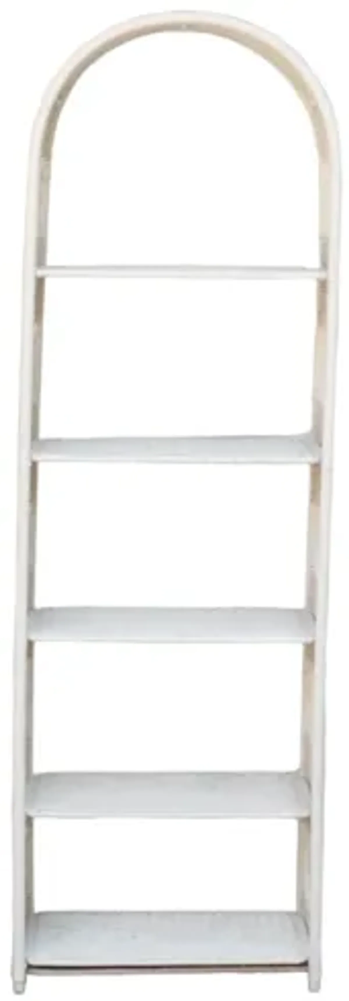 Arched White Wicker Etagere