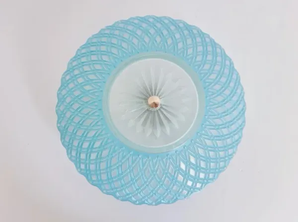 Baby Blue Scalloped Flush Light