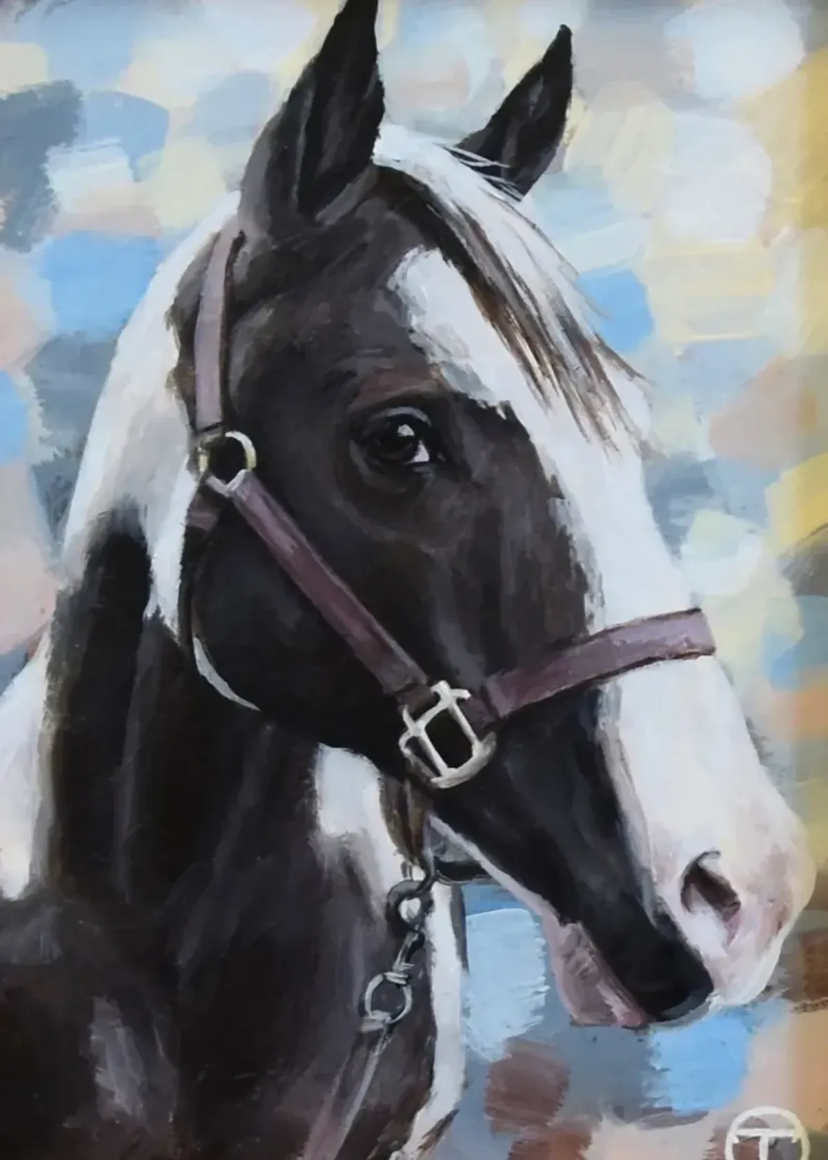 Equestrian Horse Portrait Oil Painting