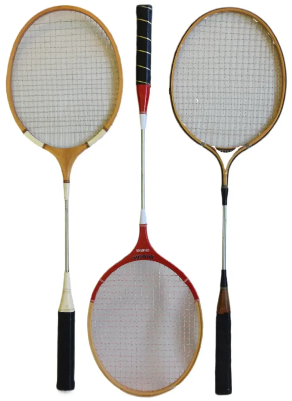 Vintage Badminton Sports Racquets - Set of 3 - Brown