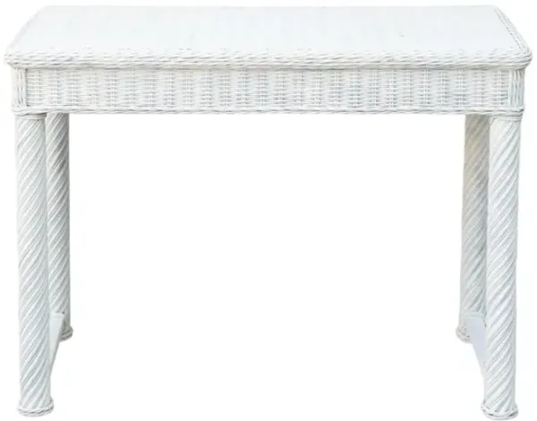 White Woven Rattan Hall Table