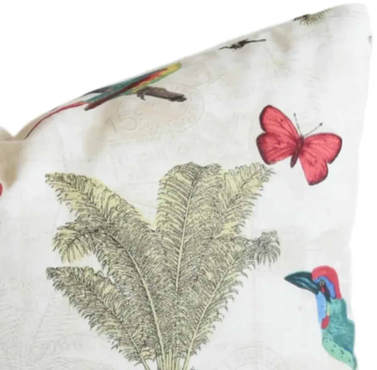 Colorful Parrot & Birds Botanical Pillow