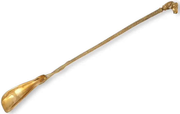 English Brass Equestrian Boot Shoehorn - Gold