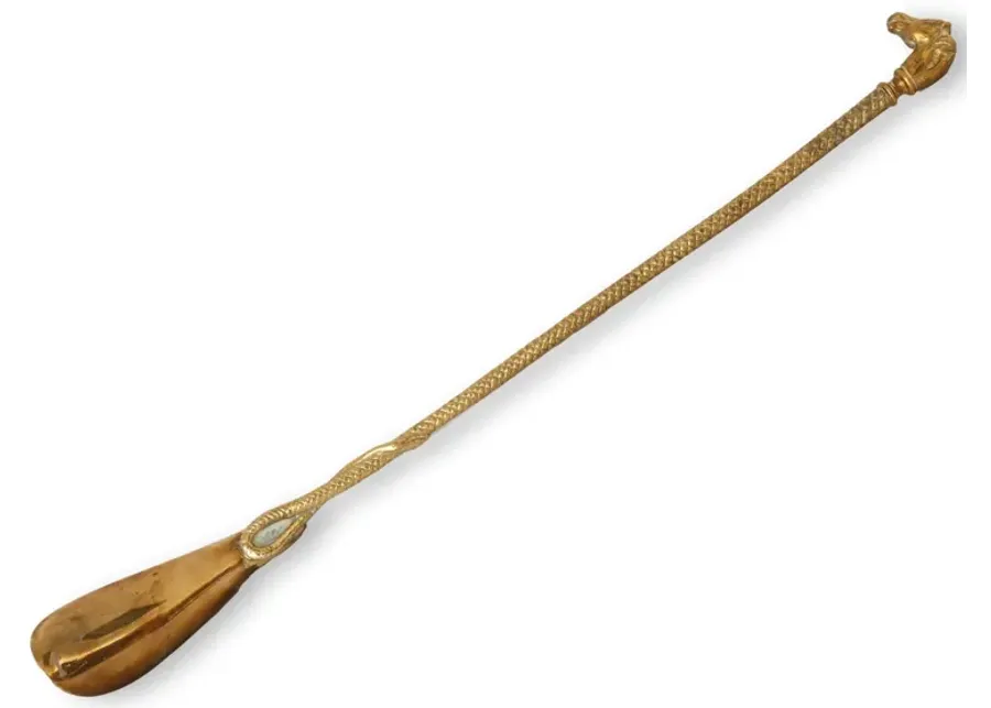 English Brass Equestrian Boot Shoehorn - Gold