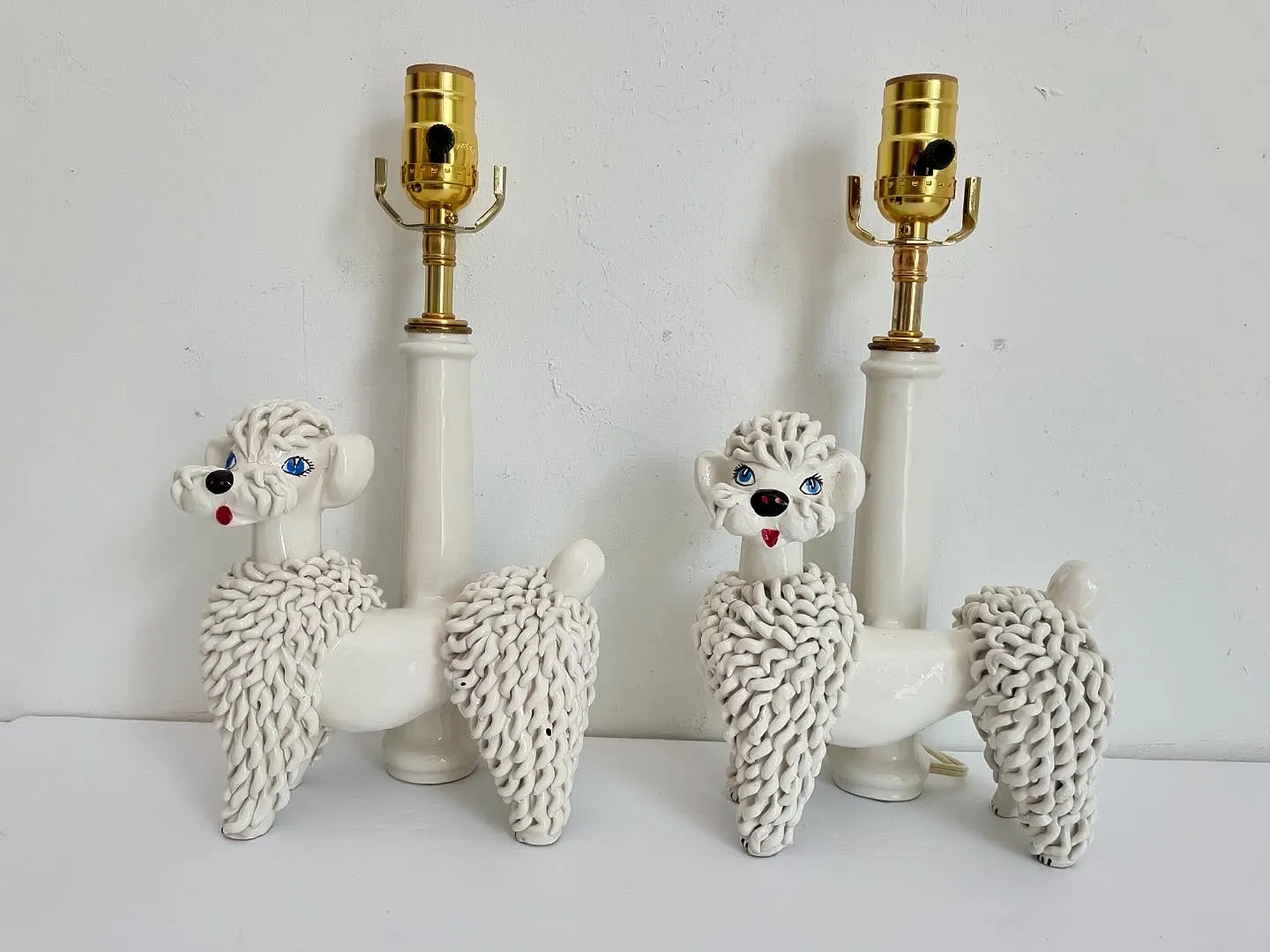 Italian Poodle Lamps - Set of 2 - Handcrafted