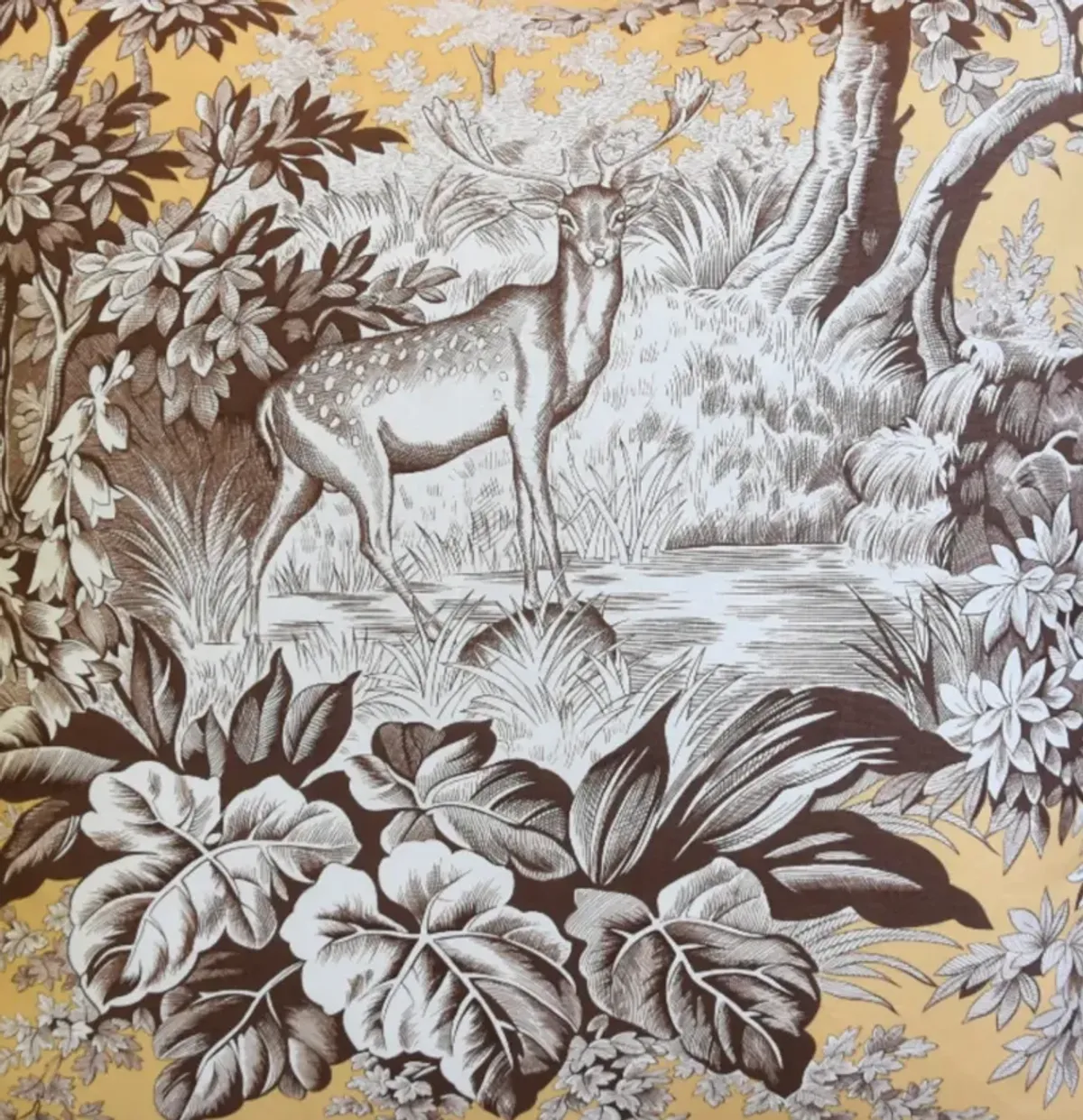 French Manuel Canovas Deer Pillow