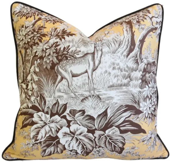 French Manuel Canovas Deer Pillow