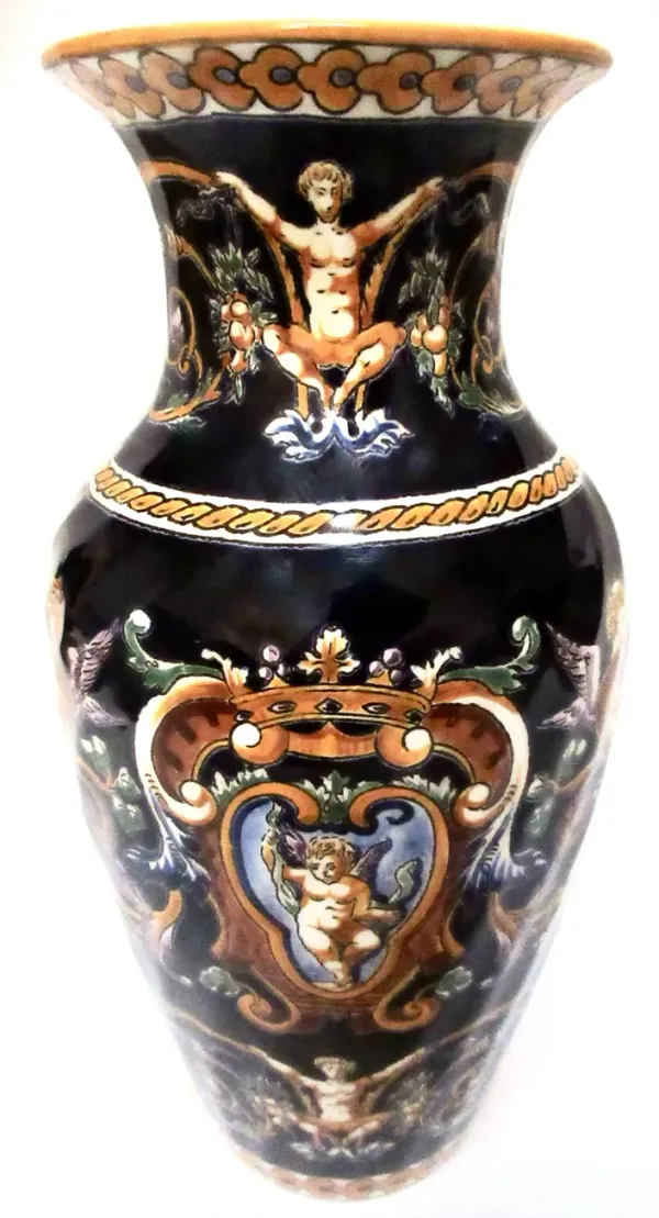 Gien French Faience Vase - 10.5" Tall