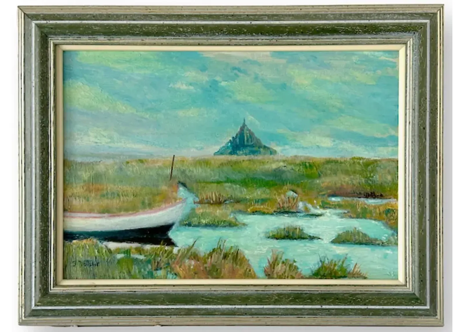 French Coastal Painting - Mont St Michael