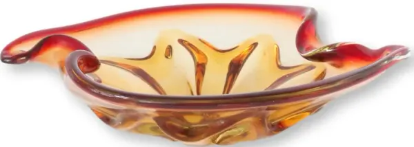 Amber Italian Murano Glass Bowl - New England Mercantile - Orange