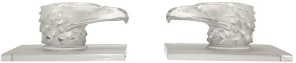 Lalique French Art Deco Eagle Bookends - The Emporium Ltd.