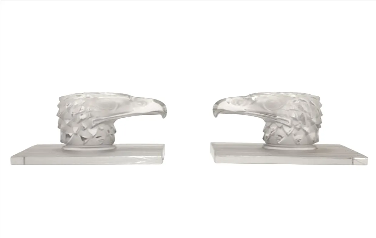 Lalique French Art Deco Eagle Bookends