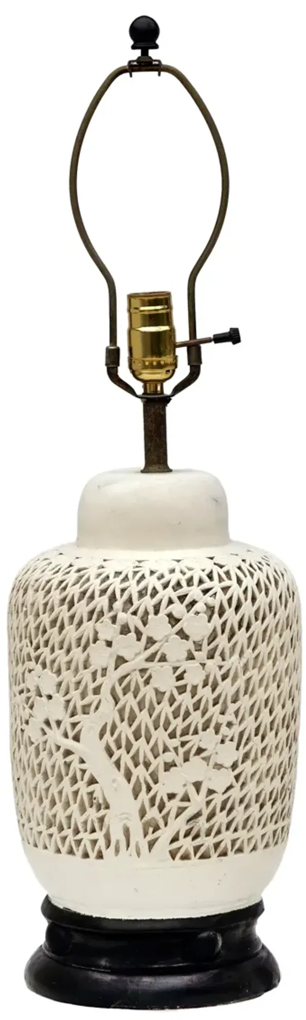 Mid Century Faux Blanc De Chine Lamp - Fleur de Lex Antiques - Beige