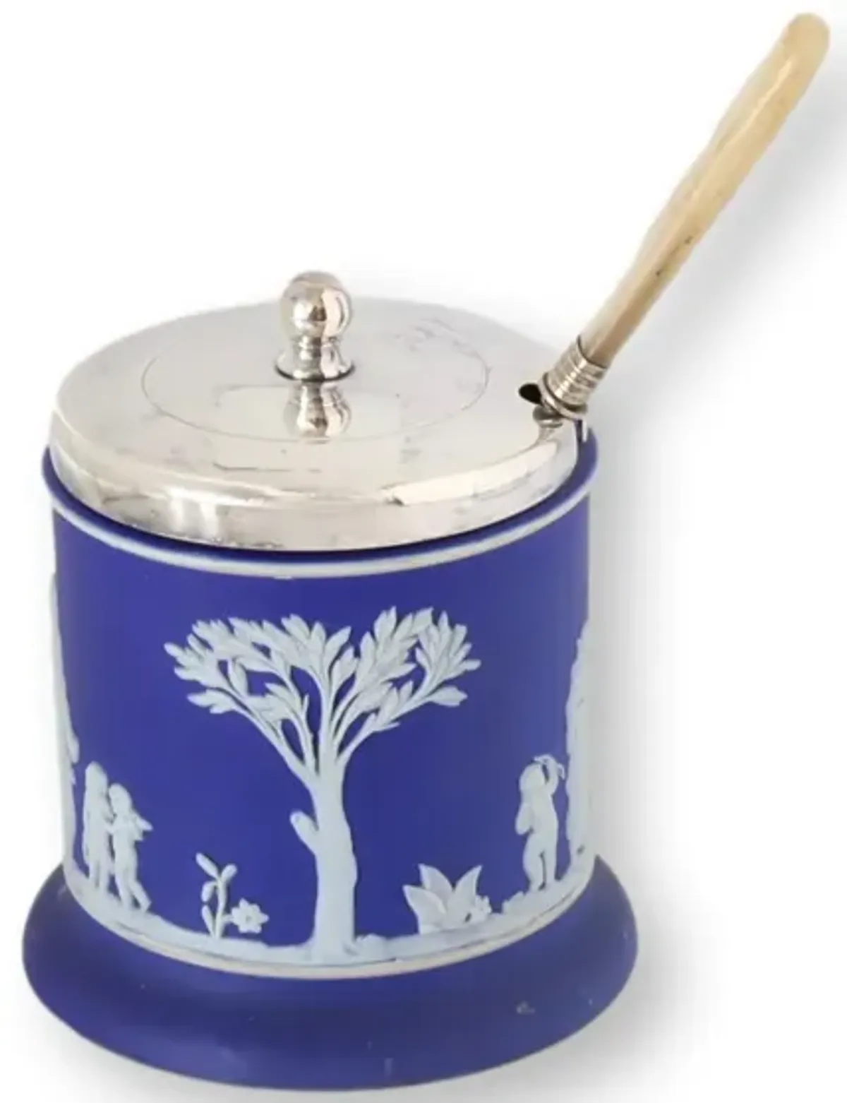 Jasperware Preserves Pot & Pearl Spoon