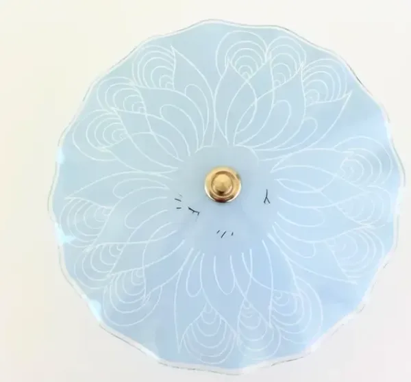 1950s Blue Floral Flush Light