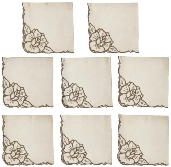 European Linen Luncheon Napkins; set /8 - Fleur de Lex Antiques