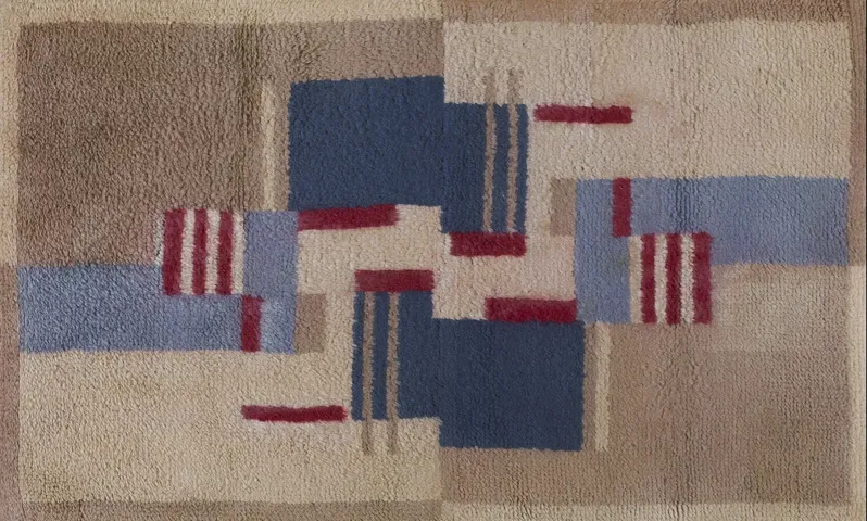 1930s English Art Deco Carpet 3'x4'10"