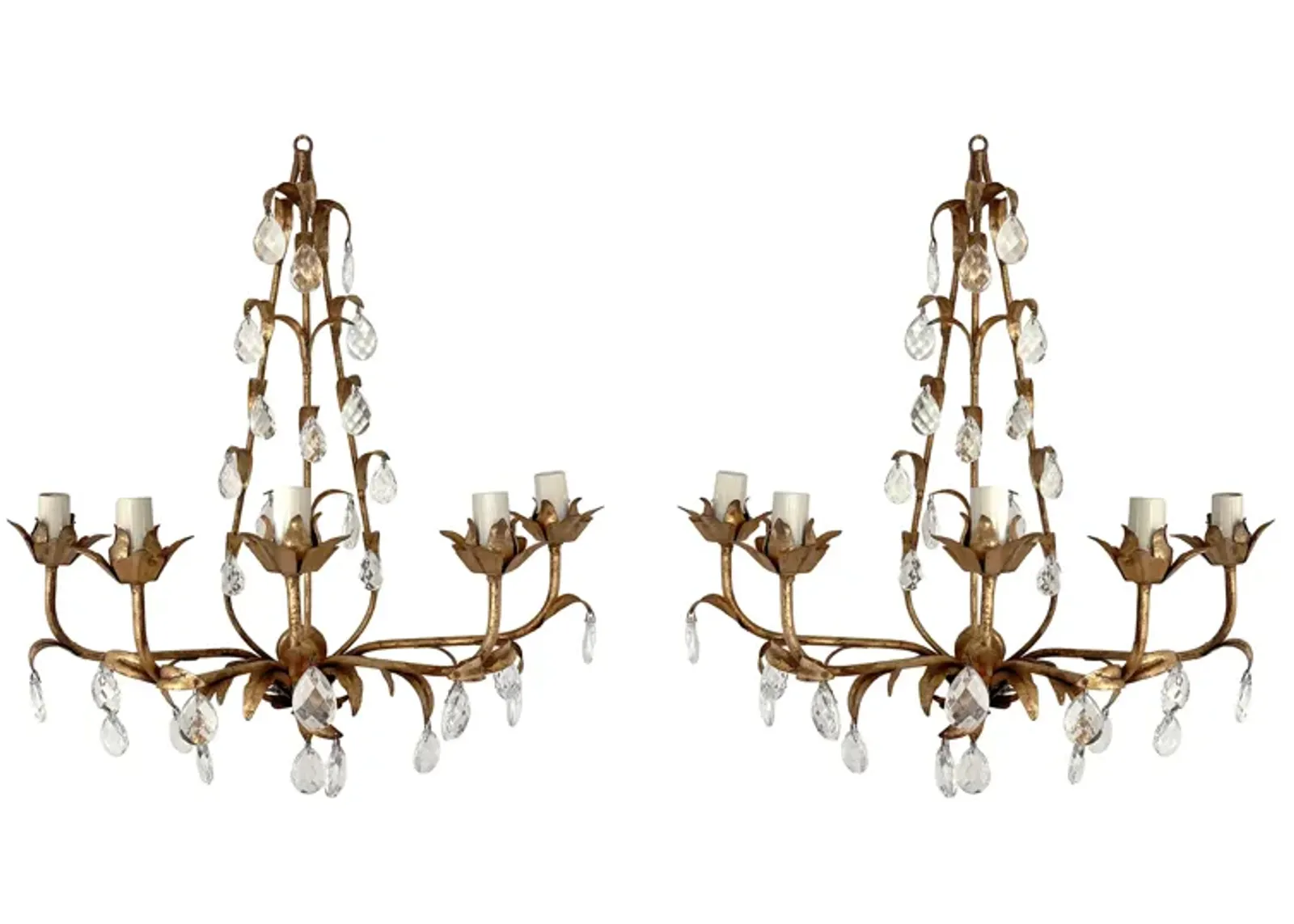 5 Candle Sconce Pair