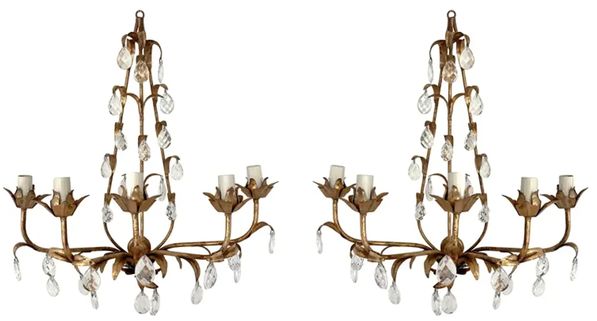 5 Candle Sconce Pair