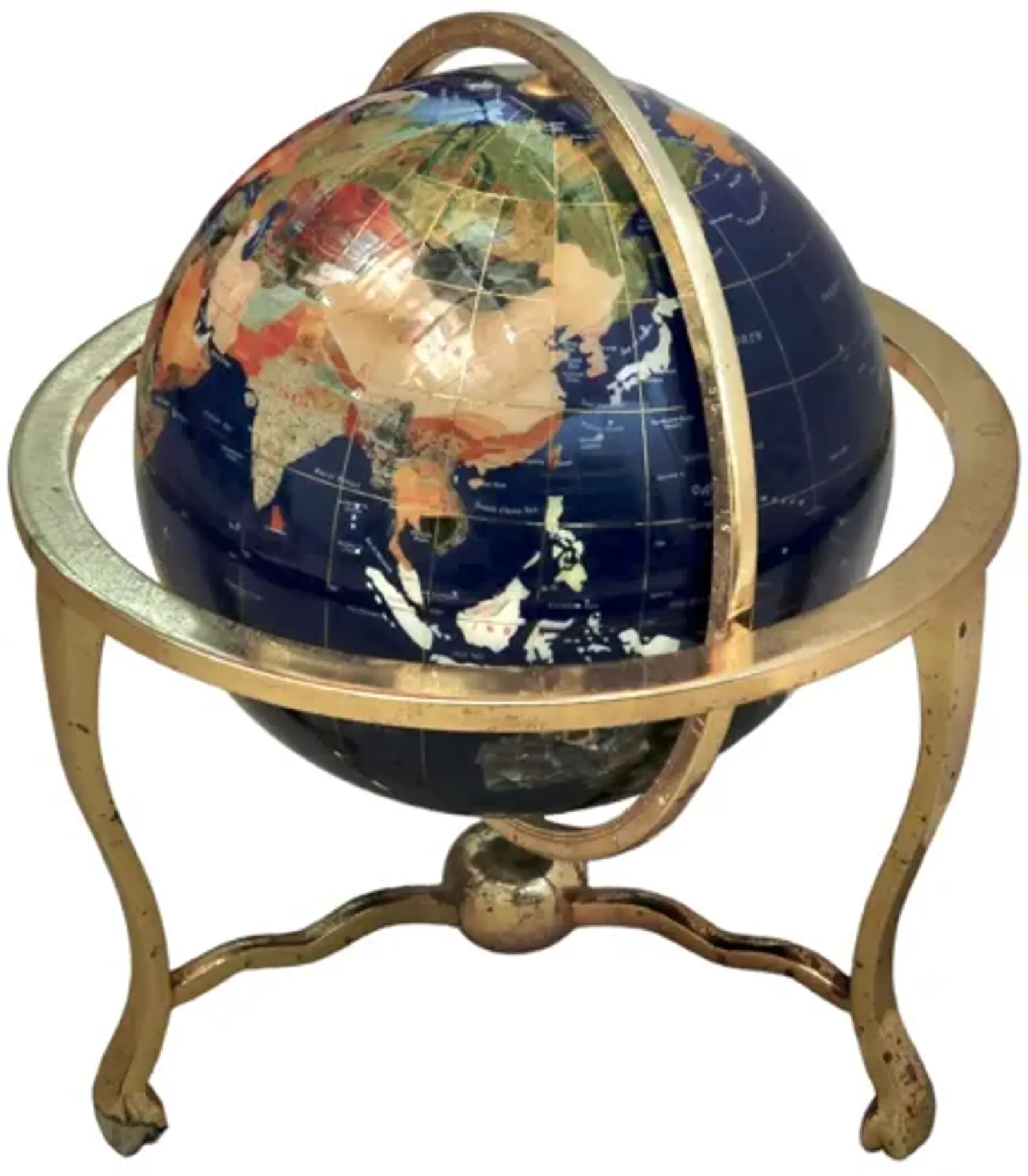 Semi-Precious Gemstone Desk Globe