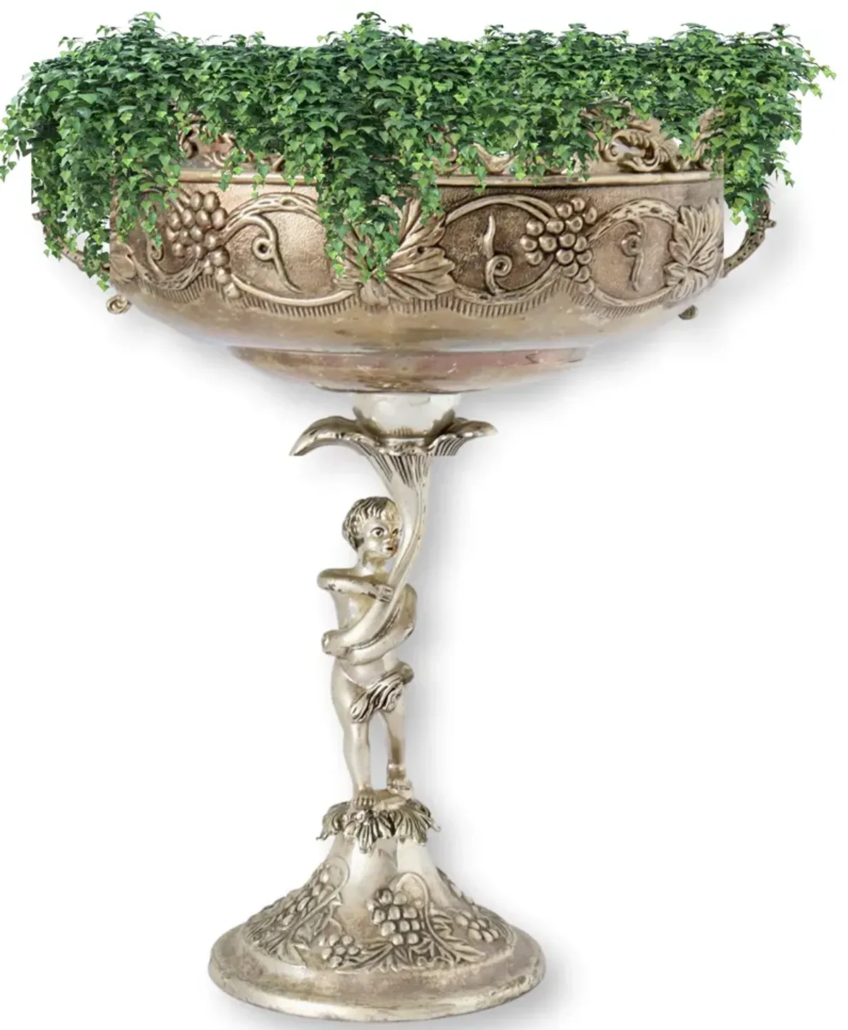 Tall Midcentury Cherub Centerpiece Bowl