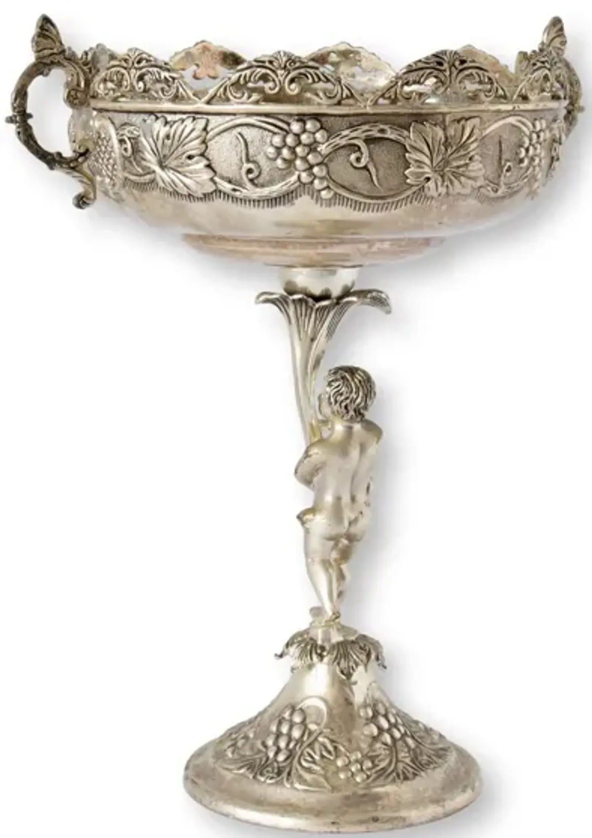 Tall Midcentury Cherub Centerpiece Bowl