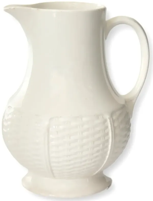 Wedgwood Basketweave Creamware Jug - Rose Victoria